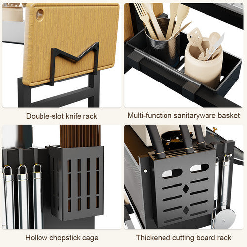 85CM Over The Sink Dish Drying Rack Carbon Steel Space Saving Above for Kitchen - Image 6