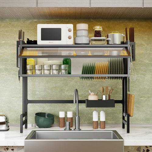 85CM Over The Sink Dish Drying Rack Carbon Steel Space Saving Above for Kitchen - Image 8