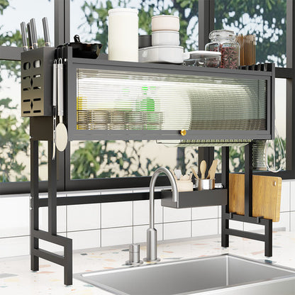 85CM Over The Sink Dish Drying Rack Carbon Steel Space Saving Above for Kitchen - Image 9