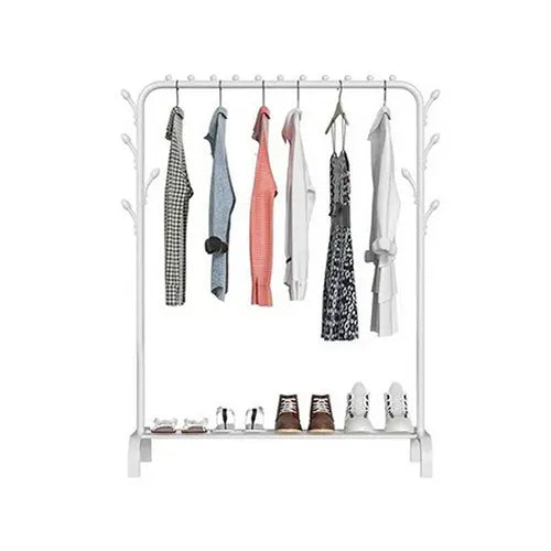 White Heavy Duty Clothes Rail Rack Hanging Garment Display Stand Shoe Storage Shelf - Image 5