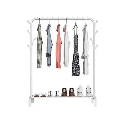 White Heavy Duty Clothes Rail Rack Hanging Garment Display Stand Shoe Storage Shelf - Image 5