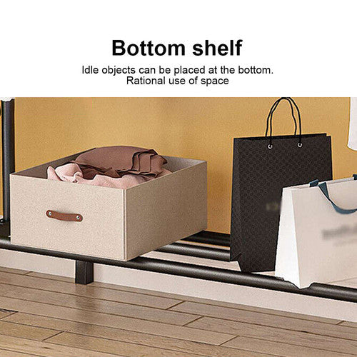 Black Heavy Duty Clothes Rail Rack Hanging Garment Display Stand Shoe Storage Shelf - Image 7