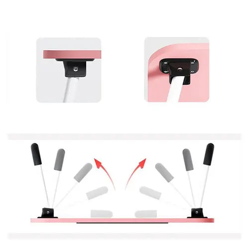 PINK Laptop Stand Table Foldable Desk Computer Study Bed Adjustable Cup Slot Tray - Image 2