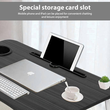 Black Laptop Stand Table Foldable Desk Computer Study Bed Adjustable Cup Slot Tray - Image 3