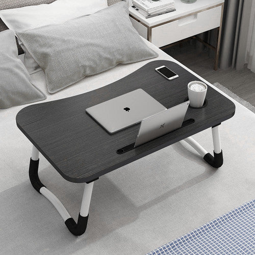 Black Laptop Stand Table Foldable Desk Computer Study Bed Adjustable Cup Slot Tray - Image 7