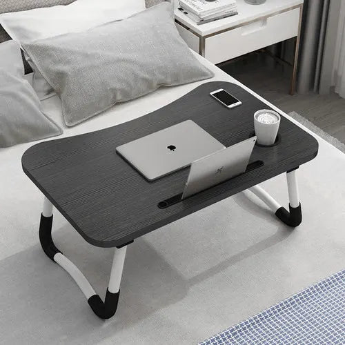 Black Laptop Stand Table Foldable Desk Computer Study Bed Adjustable Cup Slot Tray - Image 7