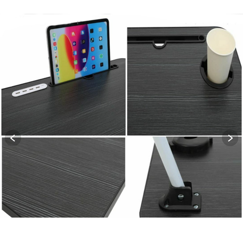 Black Laptop Stand Table Foldable Desk Computer Study Bed Adjustable Cup Slot Tray/linght and Fan - Image 6