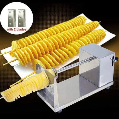 Vegetable Spiral Cutter Potato Twister Tornado Slicer Machine Stainless Steel - Image 3