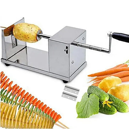 Vegetable Spiral Cutter Potato Twister Tornado Slicer Machine Stainless Steel - Image 9