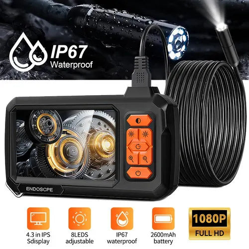 15M 8mm Lens Industrial Endoscope 1080P Digital Borescope Inspection Camera LED Lamp - Image 2