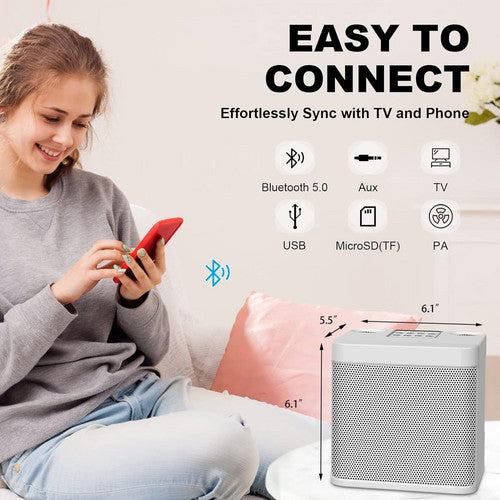 Sliver Karaoke Machine with 2 Wireless Microphones Bluetooth-Compatible 5.0 for Parties - Image 6
