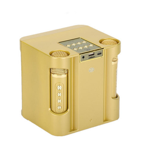 Gold Karaoke Machine with 2 Wireless Microphones Bluetooth-Compatible 5.0 for Parties - Image 5