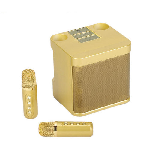 Gold Karaoke Machine with 2 Wireless Microphones Bluetooth-Compatible 5.0 for Parties - Image 9