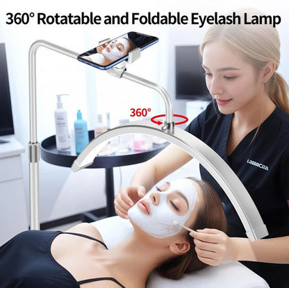 White Half Moon Floor Fill Lamp for Salon Tattoo Eyelash Makeup Beauty LED Lash Light - Image 3