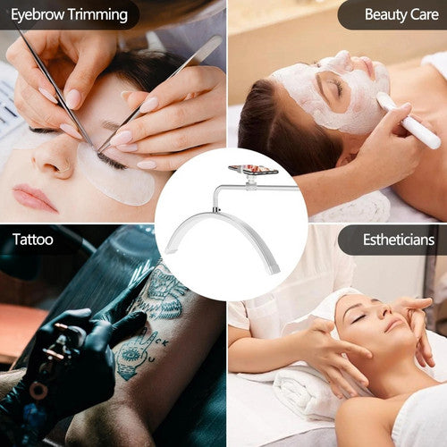 White Half Moon Floor Fill Lamp for Salon Tattoo Eyelash Makeup Beauty LED Lash Light - Image 4