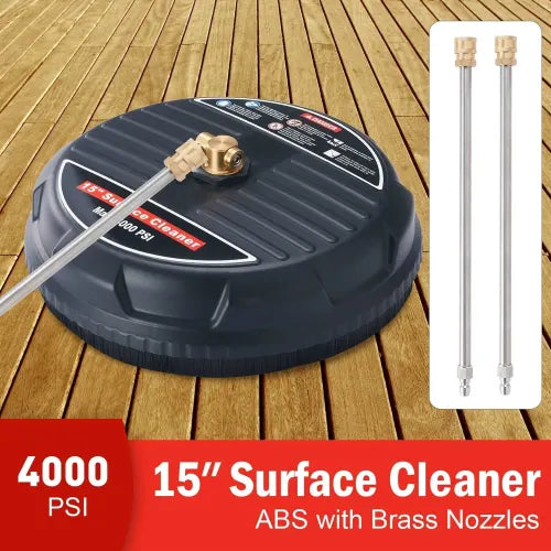 Universal 15" Pressure Washer Surface Cleaner 4000PSI Extension Nozzles Cleaning - Image 2