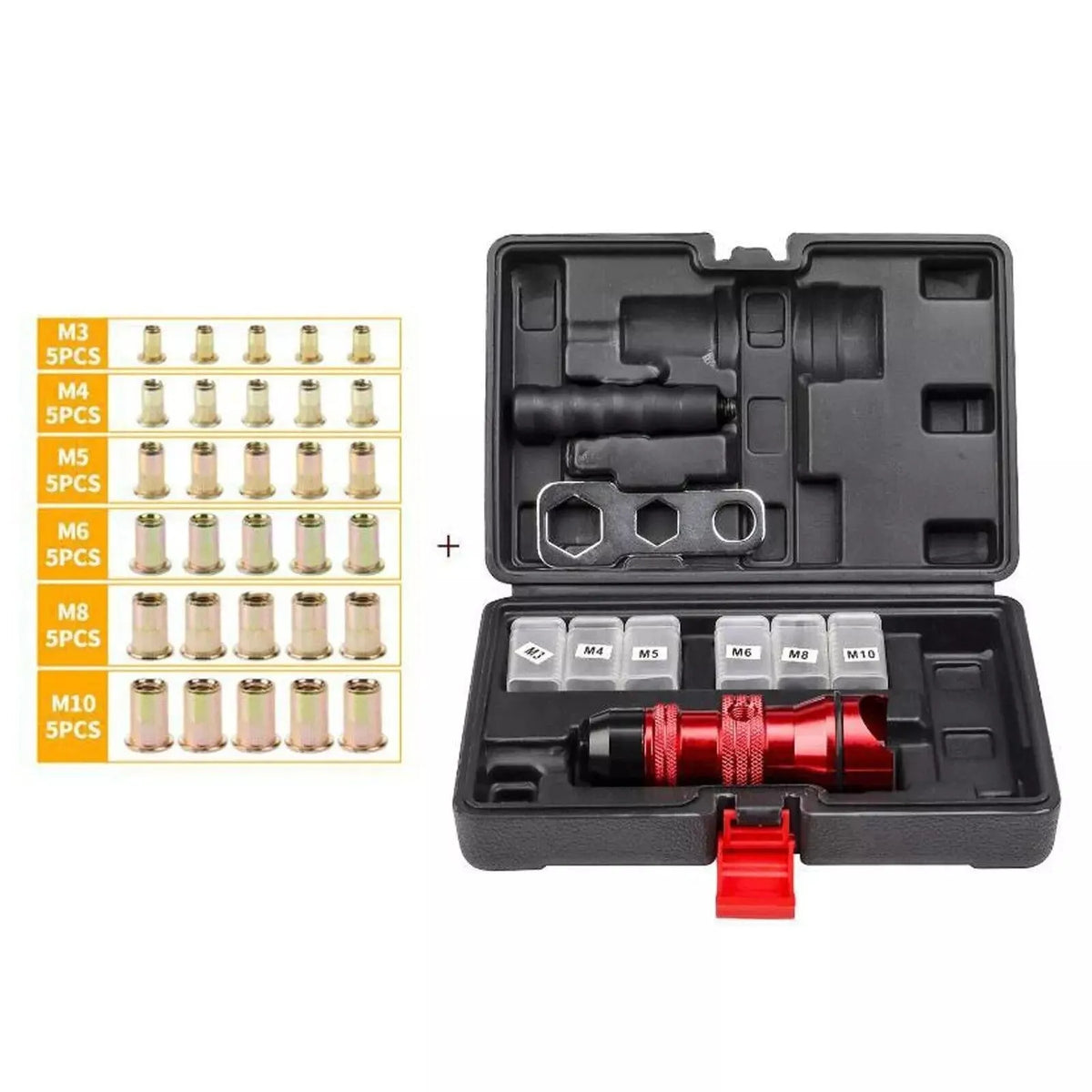 Professional Electric Drill Tool Rivet Rivnut Nut Gun Adapter Insert Tool M3-M10 - Image 2