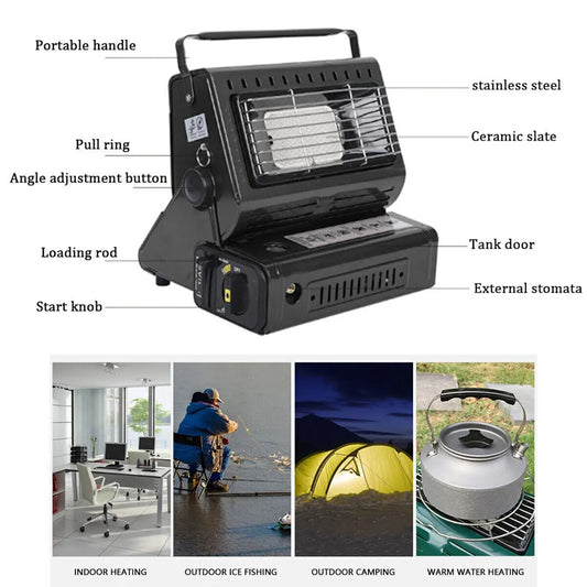 Portable Camping Gas Heater Outdoor Heating Stove Gas Baking Hunting Warmer AU black - Image 3