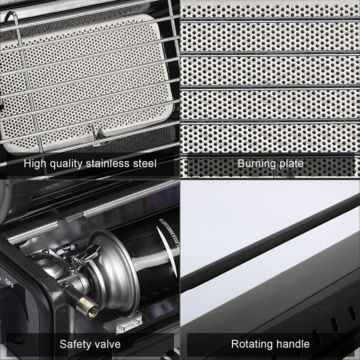Portable Camping Gas Heater Outdoor Heating Stove Gas Baking Hunting Warmer AU black - Image 5