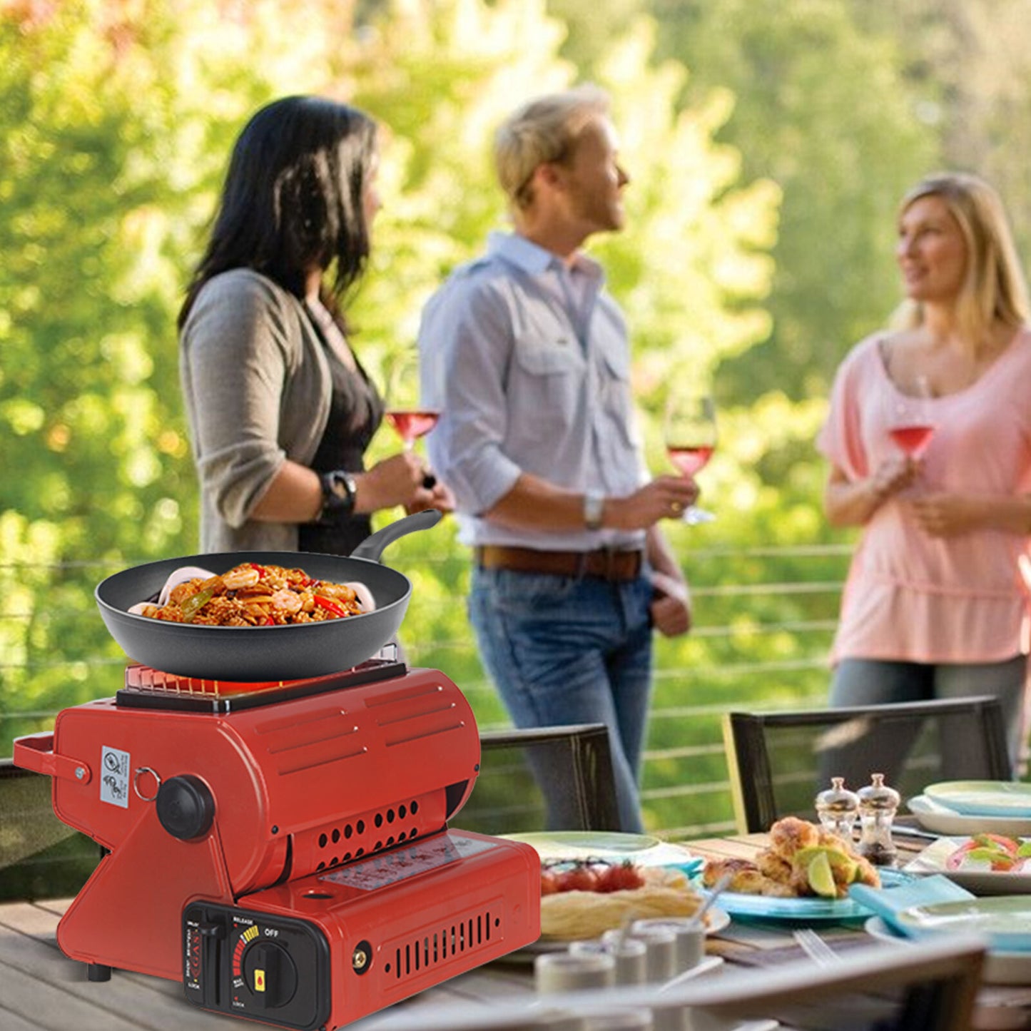 Portable Camping Gas Heater Outdoor Heating Stove Gas Baking Hunting Warmer AU RED - Image 6
