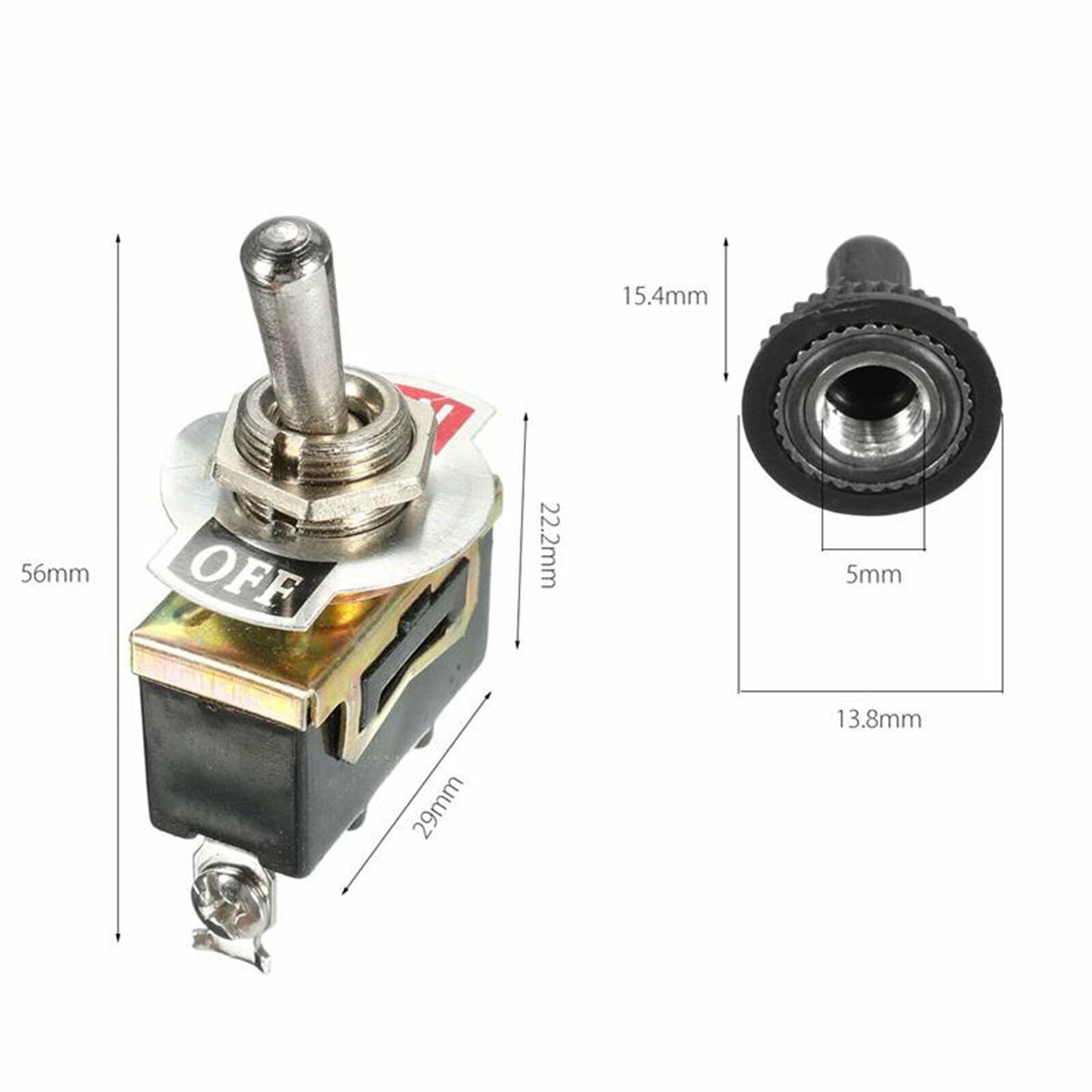 5x Toggle Switch 12V ON OFF Car Flick Dash Light Marine 12 Volt Switches Boat - Image 6