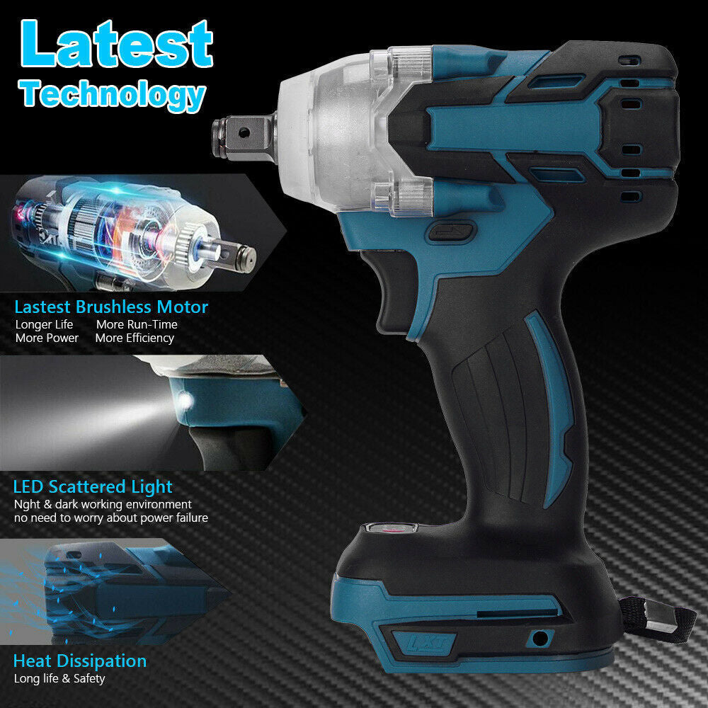1/2" Cordless Impact Wrench Driver Brushless Rattle Gun For Makita 18V Battery - Image 6