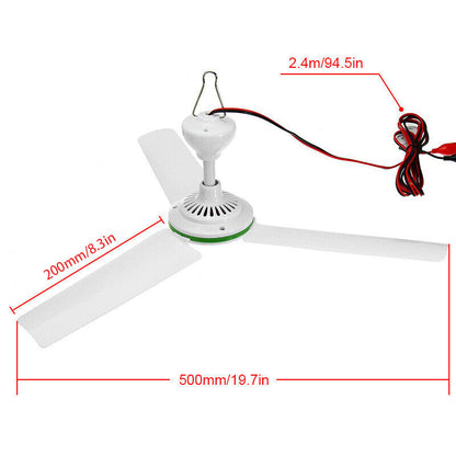 12V Ceiling Fan Portable Solar Power 3 Blade 0.7AMP Caravan Camping Outdoor - Image 7