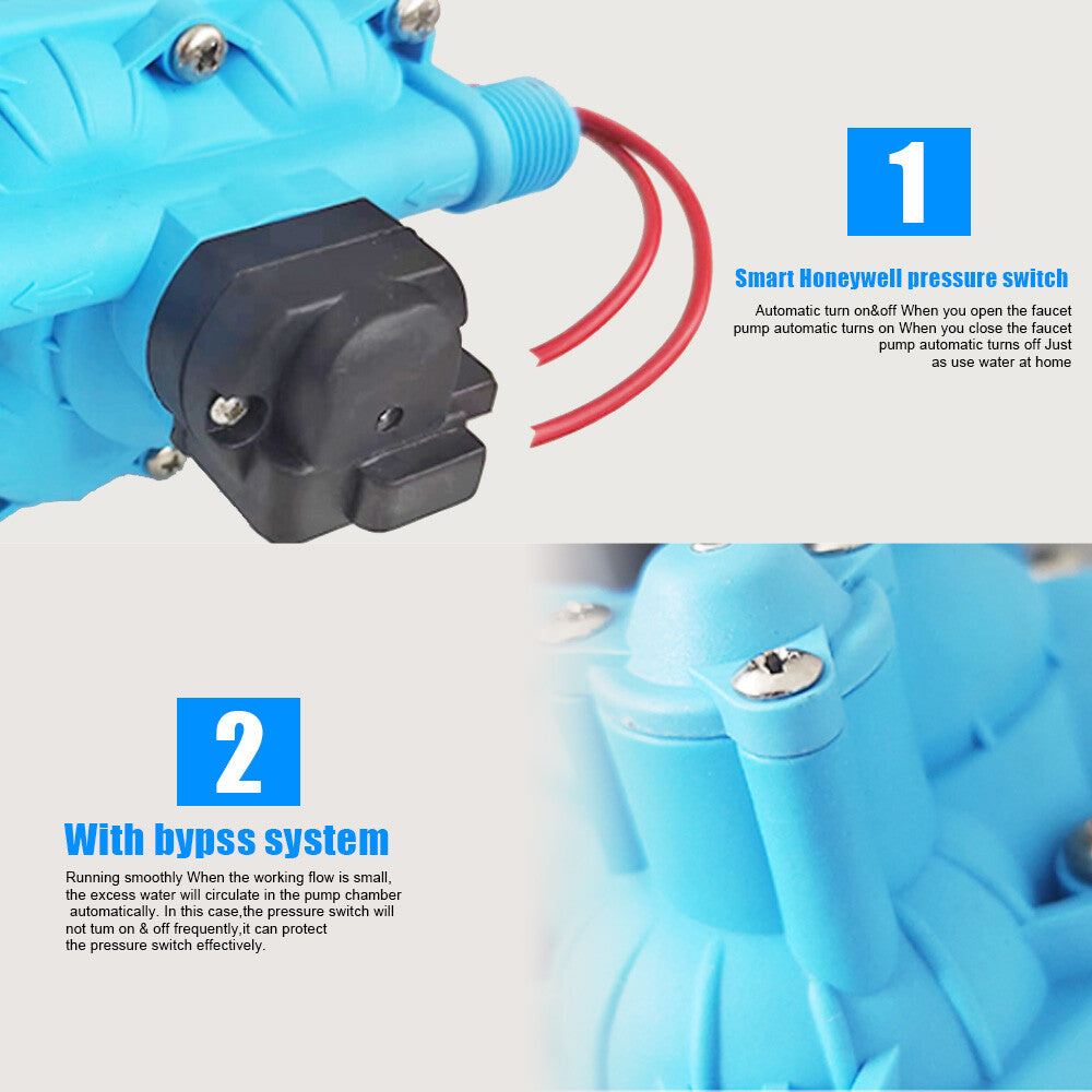 11.3LPM 55PSI 12V Water Pump for Caravan Motorhome Camper Trailer Boat RV - Image 2