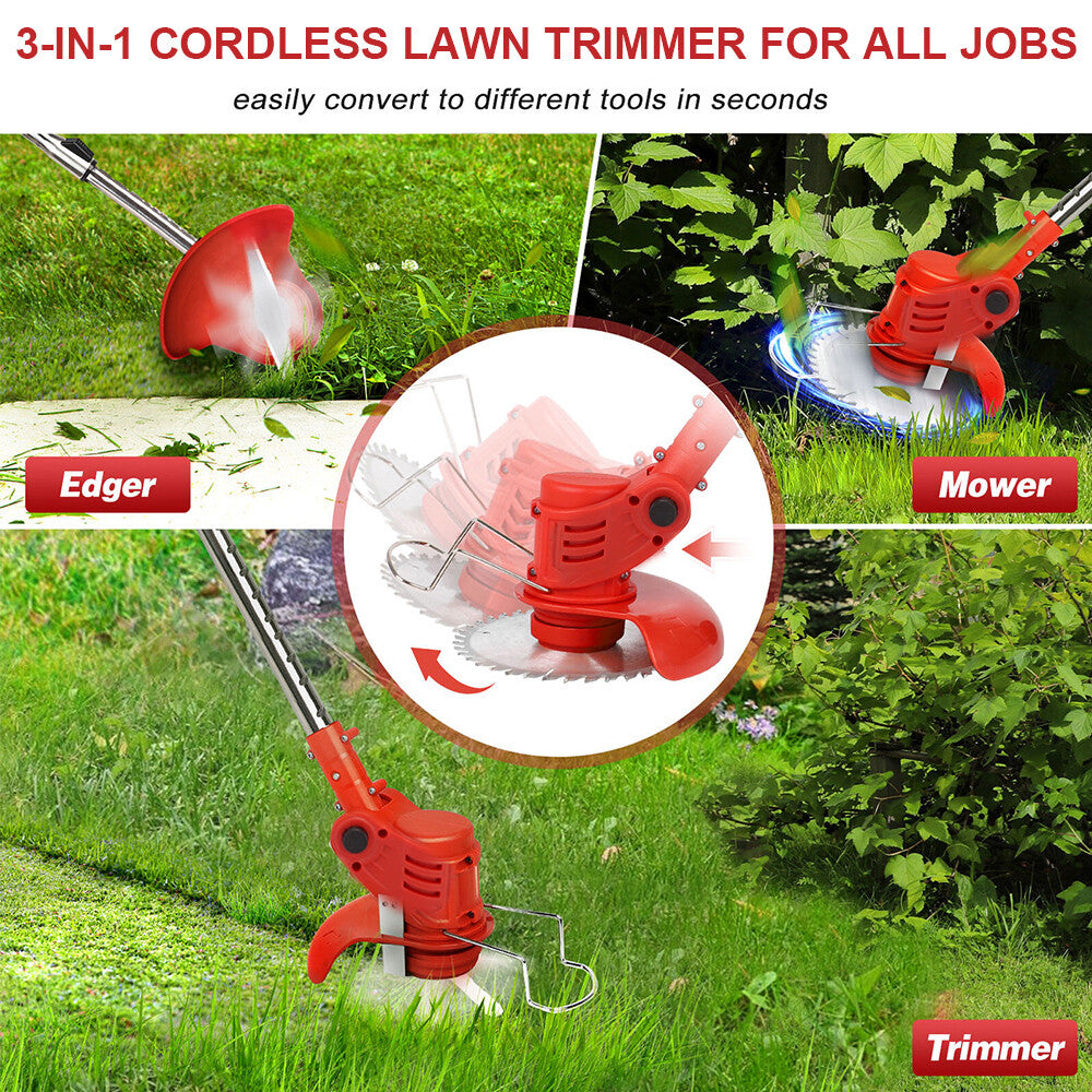 Whipper Snipper Mower Cordless Grass Trimmer Lawn Cutter Battery Brushcutter - Image 3