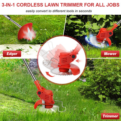 Whipper Snipper Mower Cordless Grass Trimmer Lawn Cutter Battery Brushcutter - Image 3