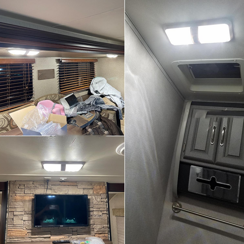 2pcs 12V RV Interior LED Ceiling Light Boat Camper Caravan Trailer Double Dome Light - Image 3