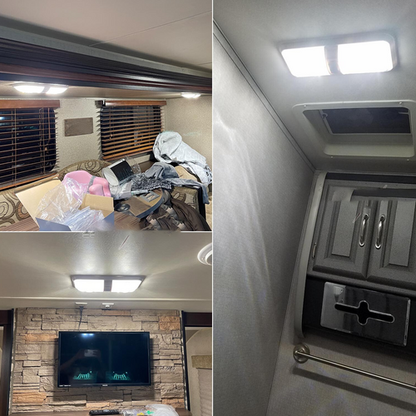 2pcs 12V RV Interior LED Ceiling Light Boat Camper Caravan Trailer Double Dome Light - Image 3