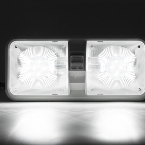 2pcs 12V RV Interior LED Ceiling Light Boat Camper Caravan Trailer Double Dome Light - Image 4