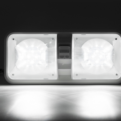 2pcs 12V RV Interior LED Ceiling Light Boat Camper Caravan Trailer Double Dome Light - Image 4