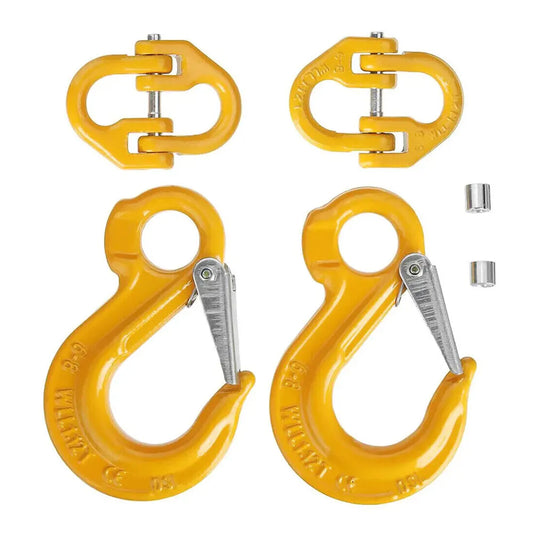 2X 8mm Hammerlock+ Eye Sling Hook Safety Chain Caravan Trailer connecting Extend - Image 2