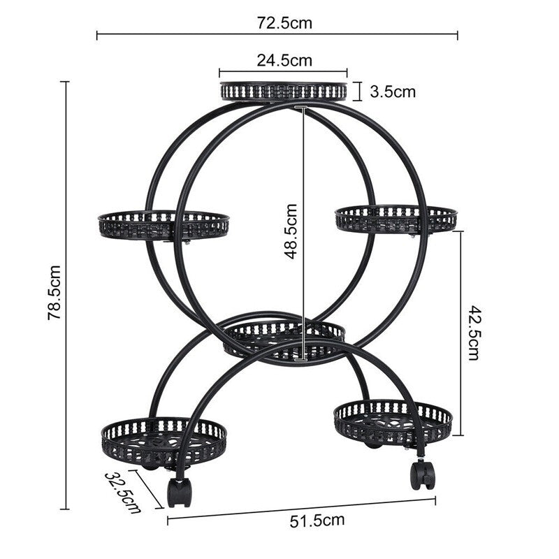 4 Layer 6 Pots Metal Plant Stand Flower Holder Rack Display Holder Shelf Garden - Image 3