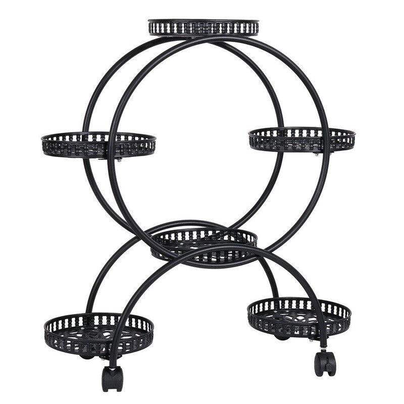 4 Layer 6 Pots Metal Plant Stand Flower Holder Rack Display Holder Shelf Garden - Image 5