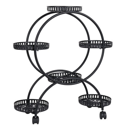 4 Layer 6 Pots Metal Plant Stand Flower Holder Rack Display Holder Shelf Garden - Image 5