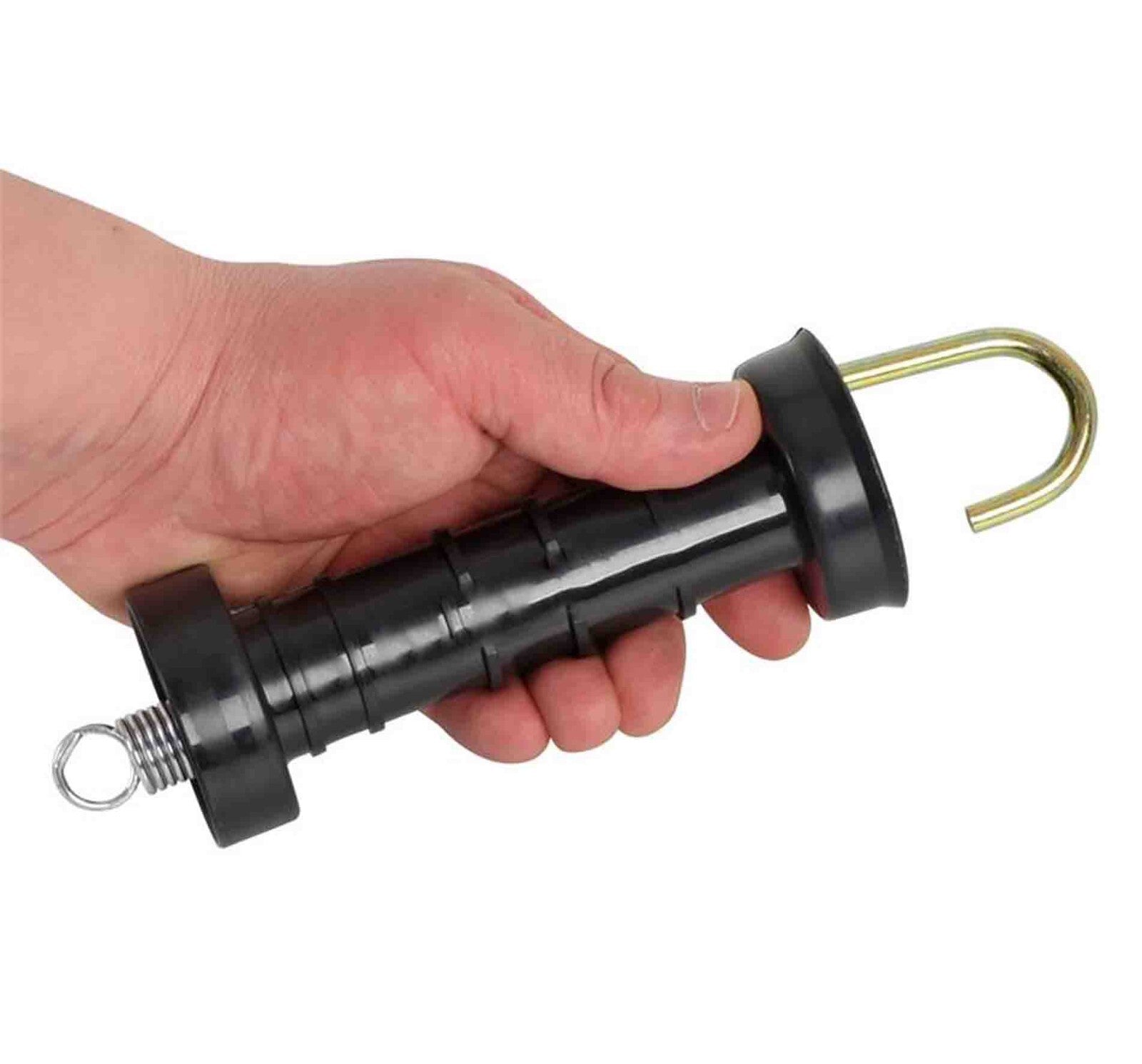 10x Electric Fence Gate Handle Compact Insulated Spring Handles with Hook Black - Image 8