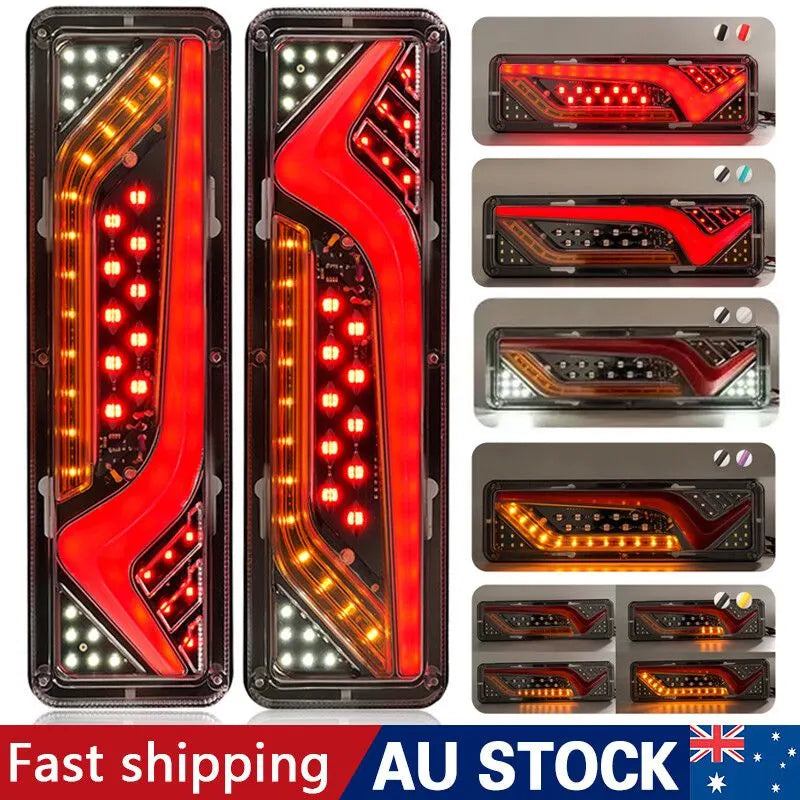 2X Sequential Indicator LED Tail Lights Trailer Ute Caravan Truck Stop Lamp 12V - Image 2