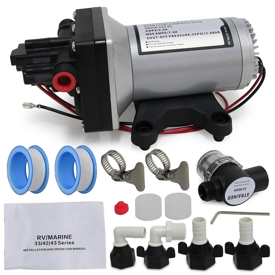 12v Replace SHURflo 4009 Water Pump & Twist on Filter for Caravan Boat Marine AU - Image 2