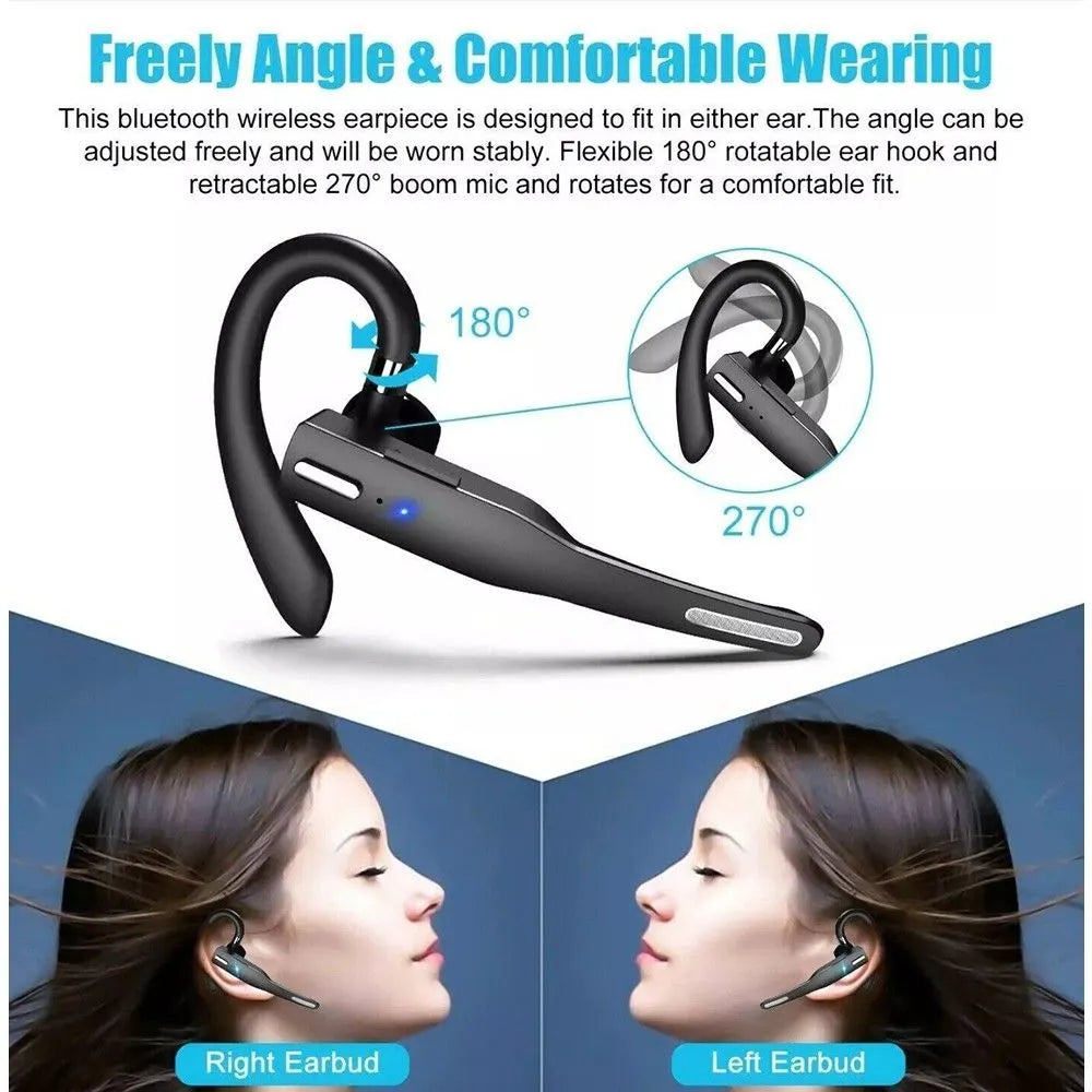 Bluetooth Wireless Headphones Business Trucker Handsfree Earpiece Headset Mic AU - Image 5