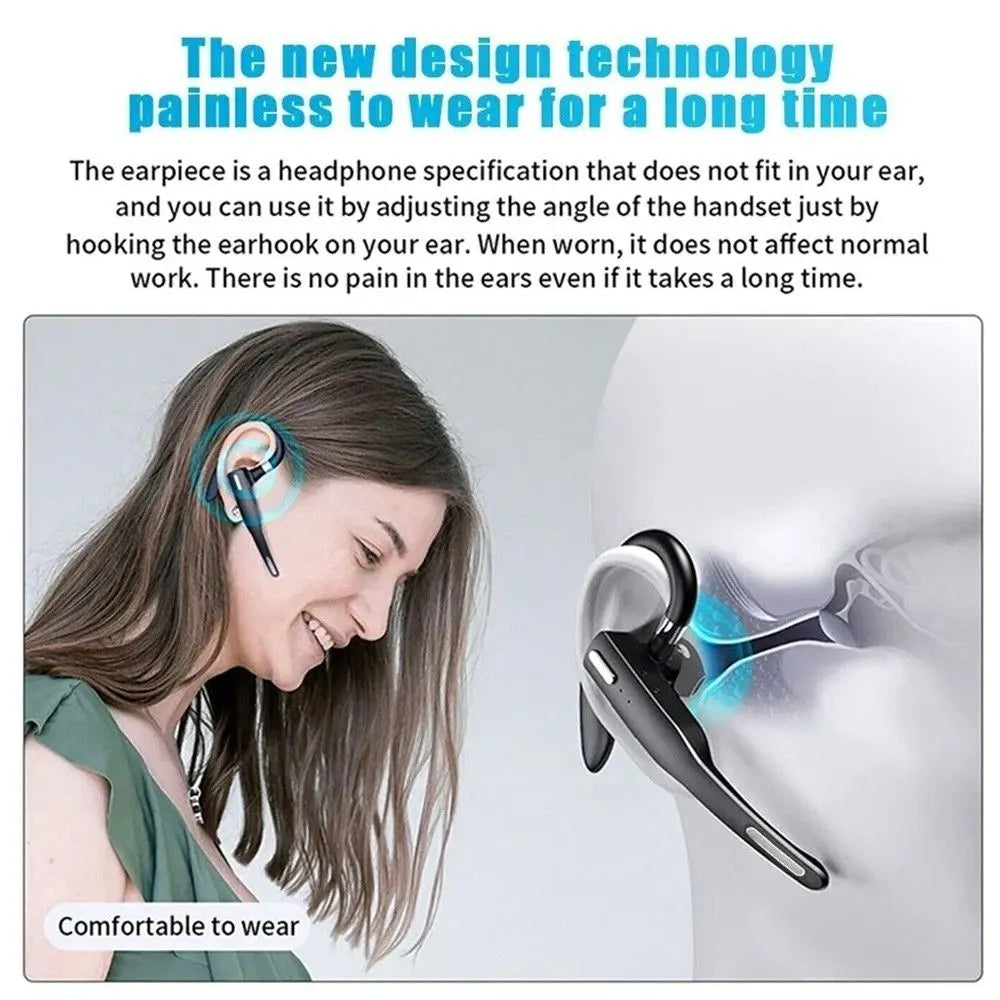 Bluetooth Wireless Headphones Business Trucker Handsfree Earpiece Headset Mic AU - Image 7