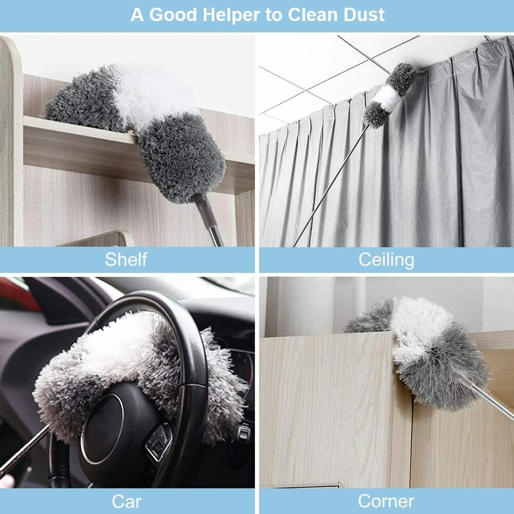 2PCS Duster Extendable Telescopic Microfibre Duster with Stainless Steel Pole - Image 4
