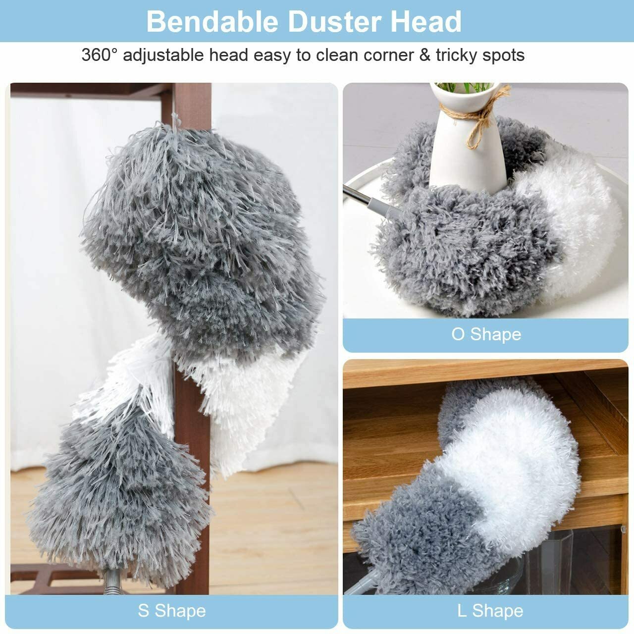 2PCS Duster Extendable Telescopic Microfibre Duster with Stainless Steel Pole - Image 5