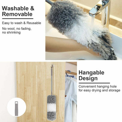 2PCS Duster Extendable Telescopic Microfibre Duster with Stainless Steel Pole - Image 6
