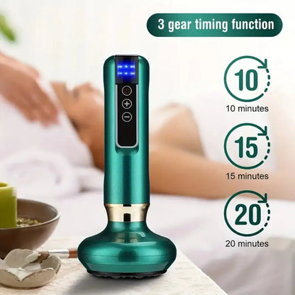 12 Levels Electric Cupping Massager Vacuum Suction GuaSha Anti Cellulite Beauty GREEN - Image 3