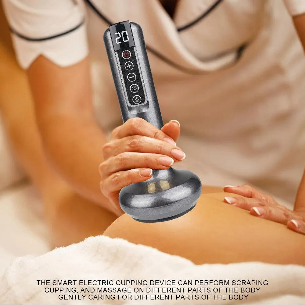 12 Levels Electric Cupping Massager Vacuum Suction GuaSha Anti Cellulite Beauty GRAY - Image 2