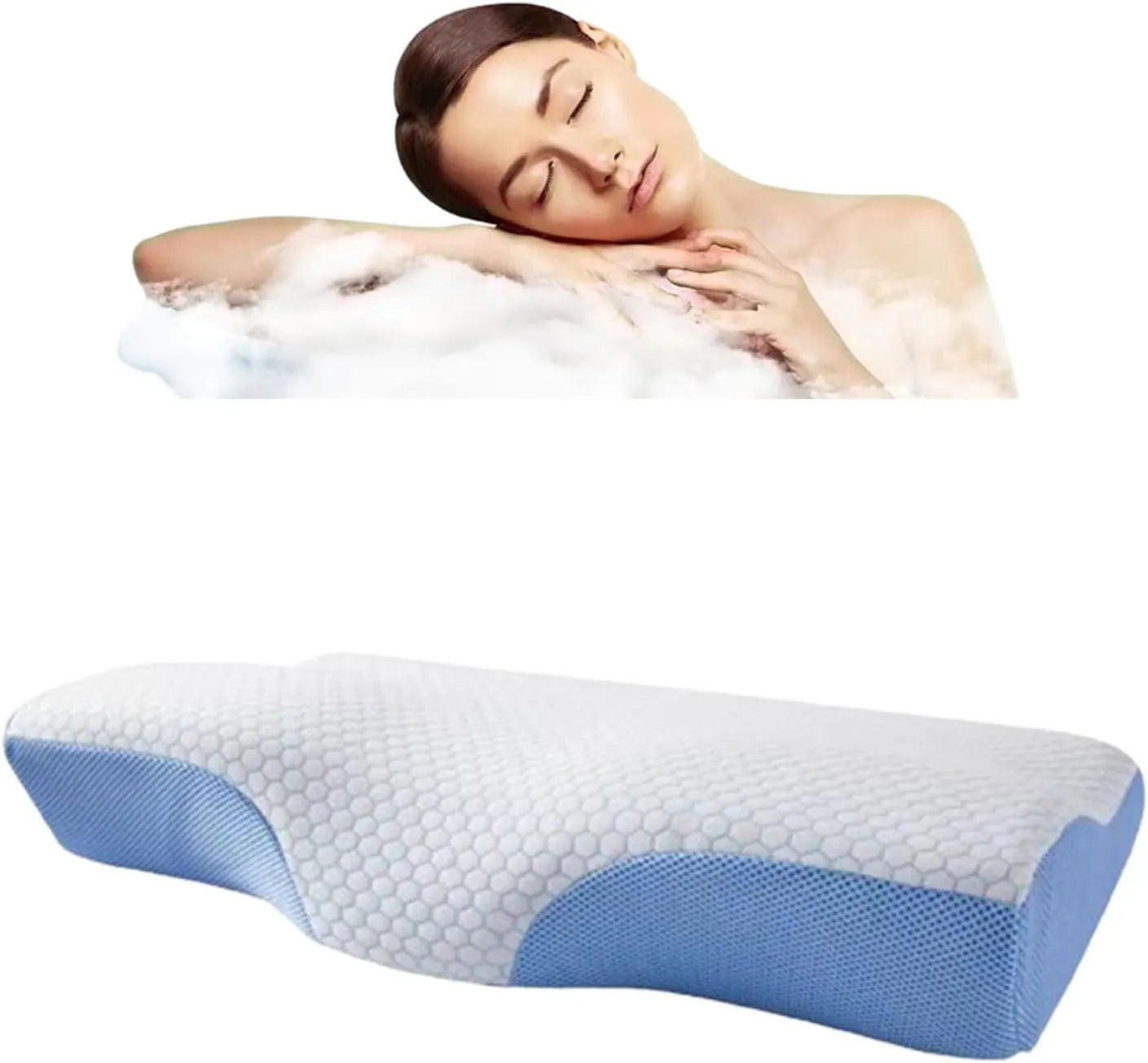Memory Foam Contour Pillow Cervical Groove Ergonomic Neck Comfort  AU - Image 3