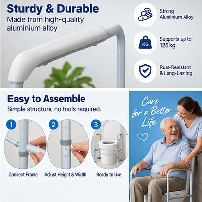E-HOME Over Toilet Support Frame Safety Grab Aid Rail for Elderly Disabled AU - Image 4